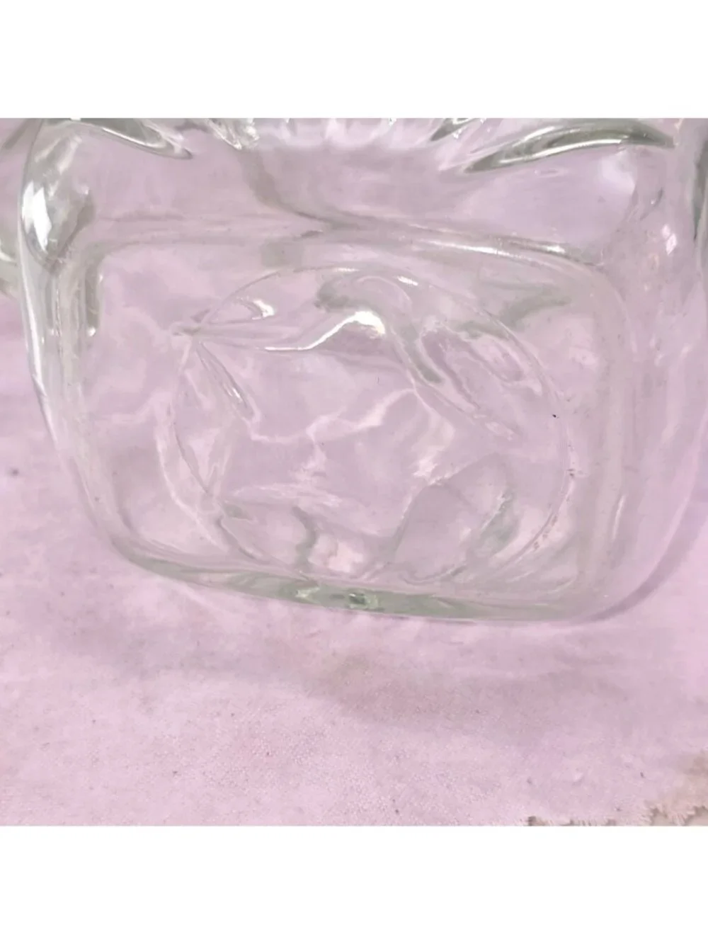 Vintage Federal Glass Square-Cut Clear Glass Pitcher Atomic Starburst CM2356